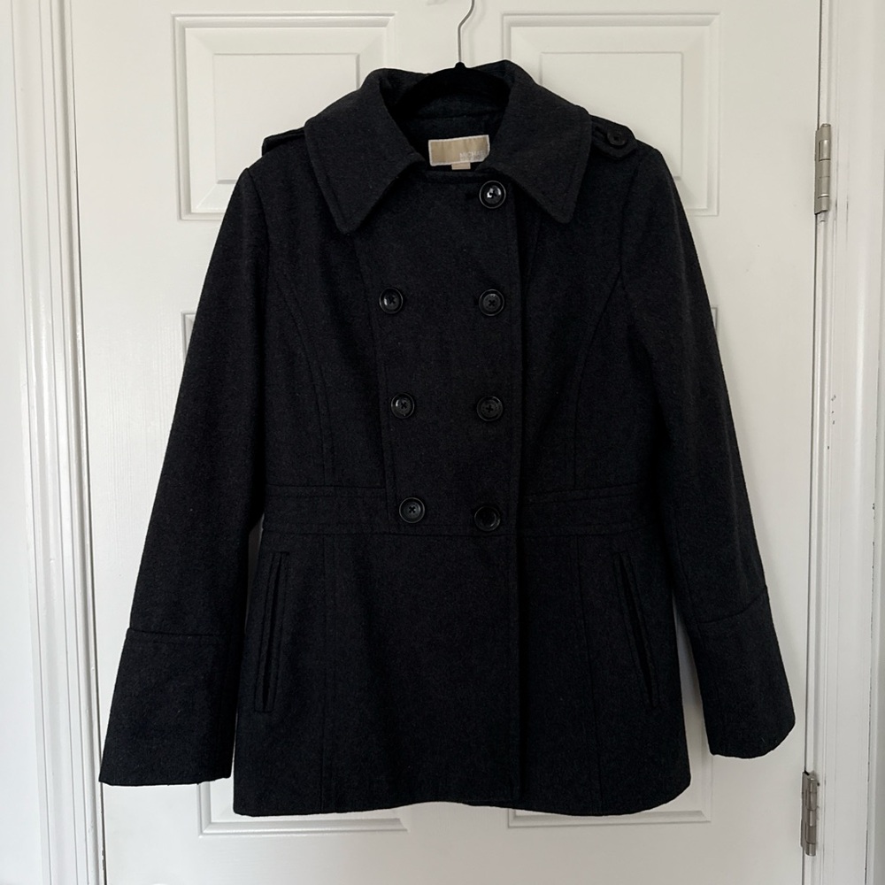 Grey peacoat